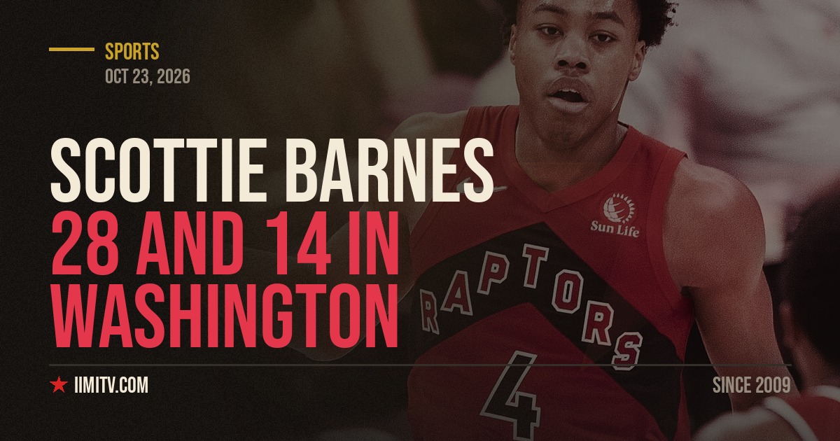 Barnes Leads Raptors Past Wizards With 28