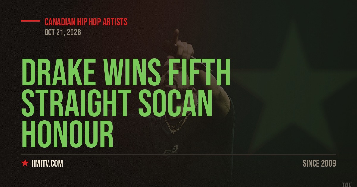 Drake Wins Fifth Straight SOCAN Honour