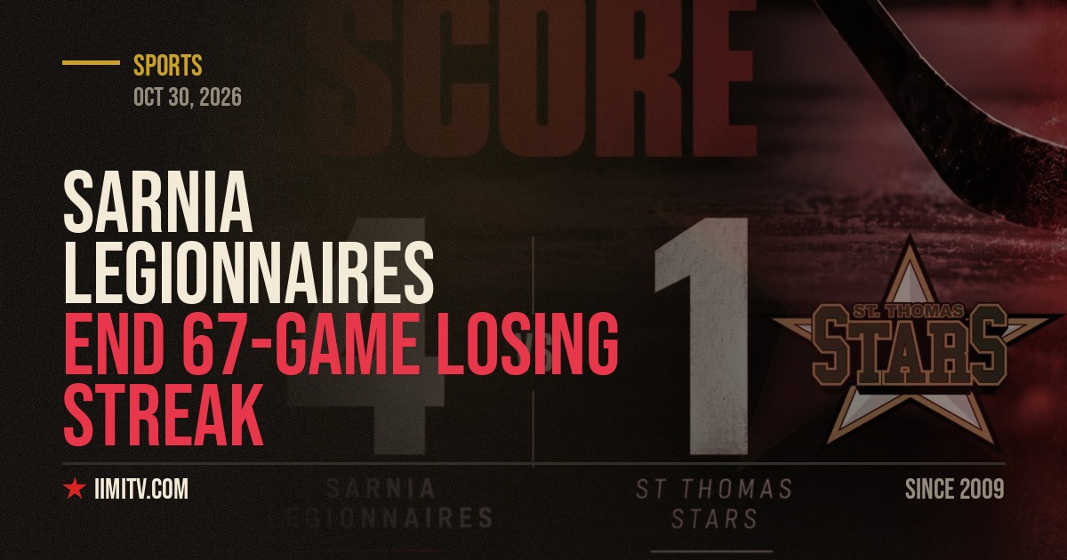 Sarnia Legionnaires End 67-Game Losing Streak